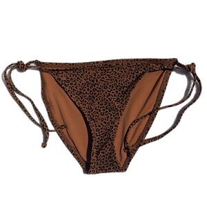 Ribbed Leopard String Bikini Bottom NWOT
